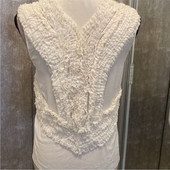 Jason Wu Elegant Cream Sleeveless silk Top, US2 - Picture 5 of 9
